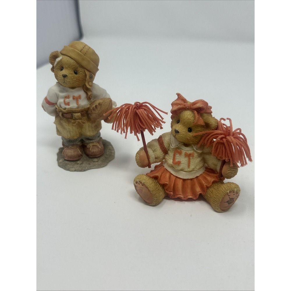 2 Cherished Teddies Football & Cheerleader 1996 Butch & Debbie